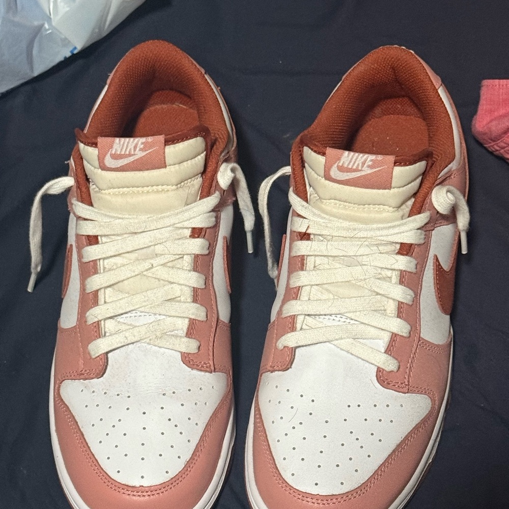 Nike Coral and White Low-Top Sneakers